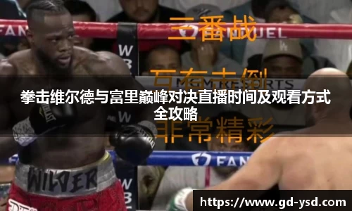 拳击维尔德与富里巅峰对决直播时间及观看方式全攻略